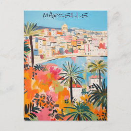 Cartão Postal Marseille France Travel City Painting Aesthetic