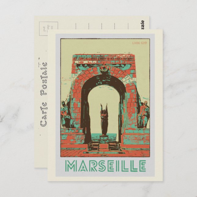 Cartão Postal Marselha A ilustração Porte d’Orient França (Frente/Verso)