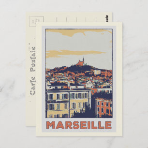 Cartão Postal Marselha Notre-Dame-de-la-Garde França