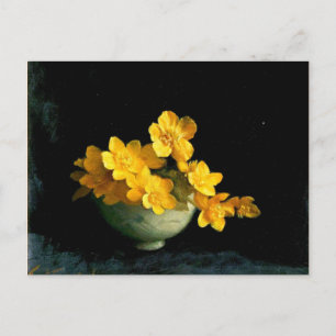 Cartão Postal Marsh Marigolds, pintura viva