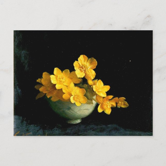 Cartão Postal Marsh Marigolds, pintura viva (Frente)