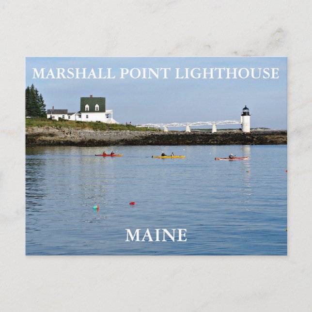 Cartão Postal Marshall Point Light, Port Clyde Maine (Frente)