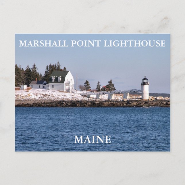 Cartão Postal Marshall Point Light, Port Clyde Maine (Frente)