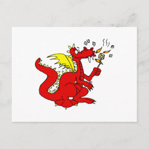Cartão Postal Marshmallow Toasting Dragon