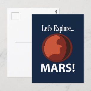 Cartão Postal Marte Vamos Explorar Marte