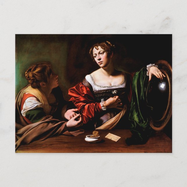 Cartão Postal Martha e Mary Magdalene por Caravaggio (c 1598) (Frente)