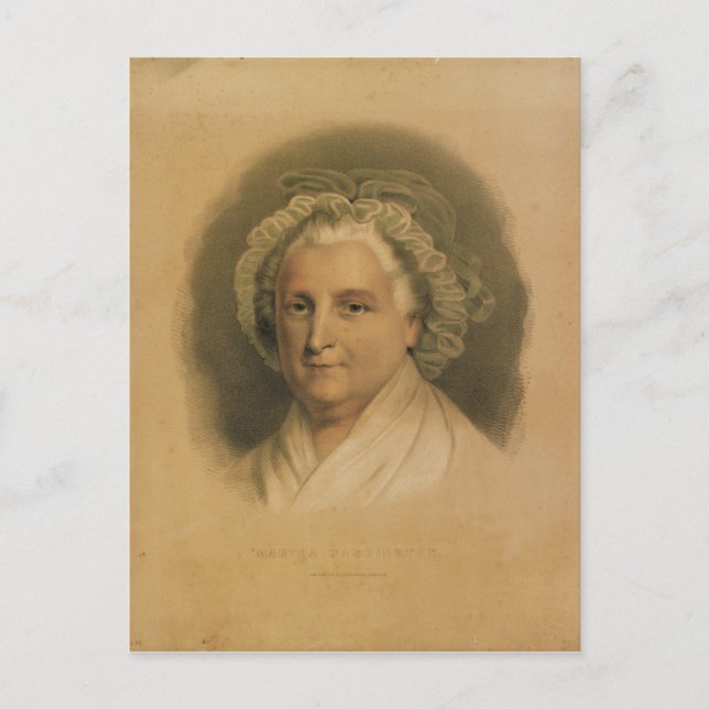 Cartão Postal Martha Washington Retrato por Ives (Frente)