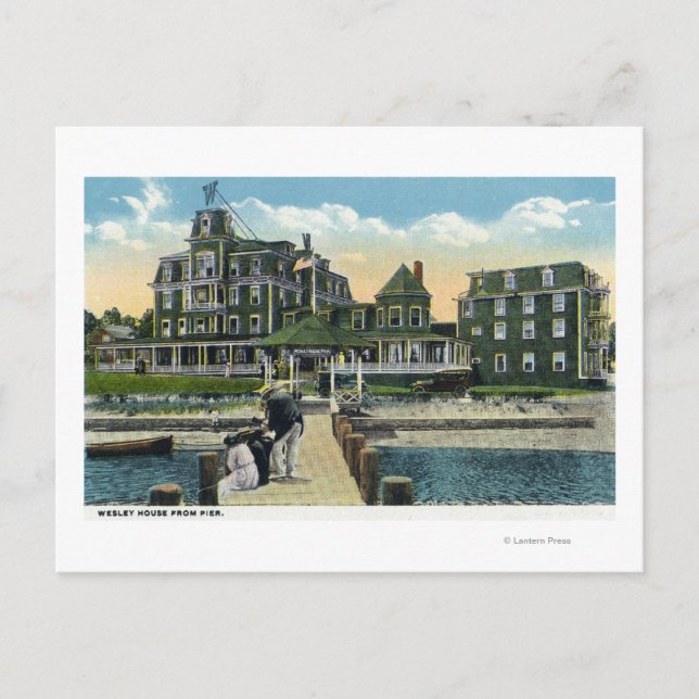 Cartão Postal Martha's Vineyard, Pier View da Wesley House (Frente)