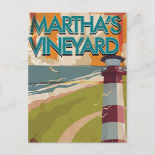 Cartão Postal Marthas Vineyard Viagens vintage