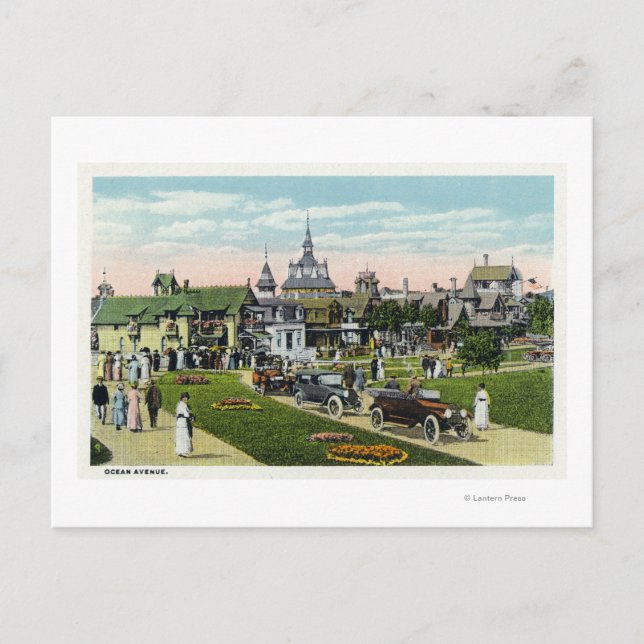 Cartão Postal Martha's Vineyard, Vista da Avenida Ocean (Frente)