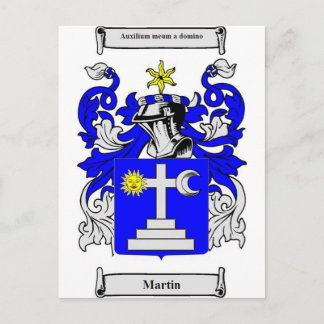 Cartão Postal Martin (Irlanda) Casaco de Arms