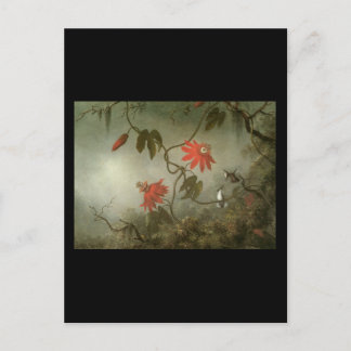 Cartão Postal Martin Johnson Heade Passion Flowers e Hummingbi