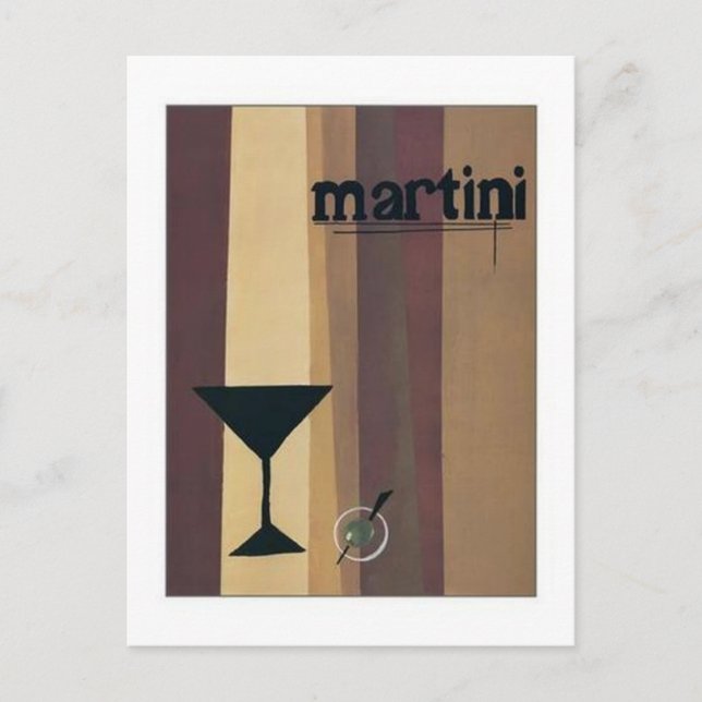 Cartão Postal Martini (listras castanhas) (Frente)