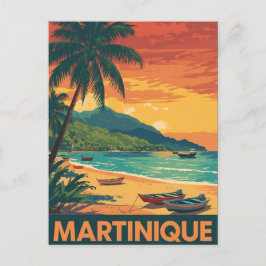 Cartão Postal Martinique Vintage Beach