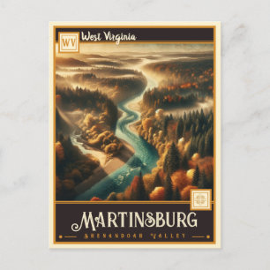 Cartão Postal Martinsburg, Virgínia Ocidental Vintage