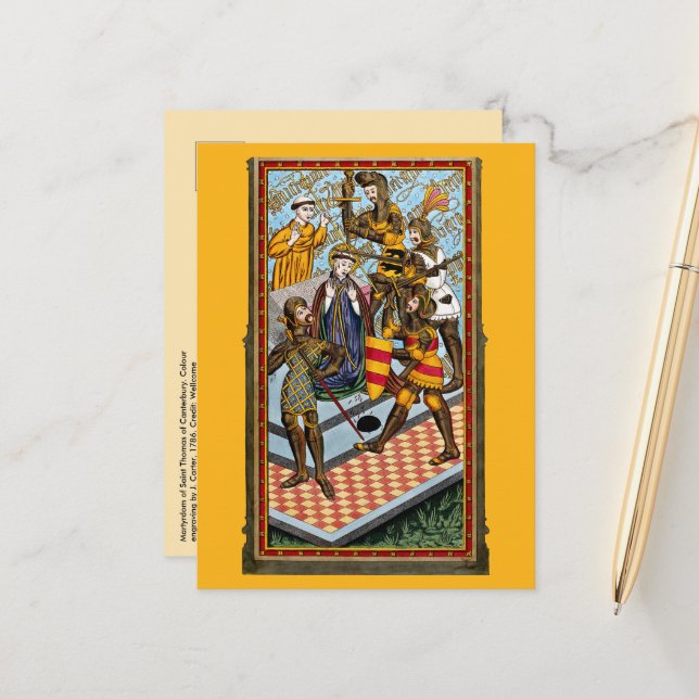 Cartão Postal Martírio de São Tomás Becket (M 031) (Frente/Verso In Situ)