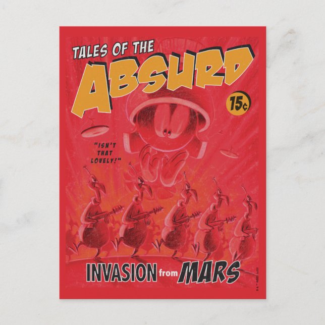 Cartão Postal MARVIN, A Invasão Retroativa MARTIAN™ Da Mars Comi (Frente)