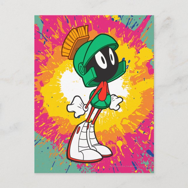 CARTÃO POSTAL MARVIN, MARTIAN™, PRENDENDO-SE EM CÉREBROS (Frente)