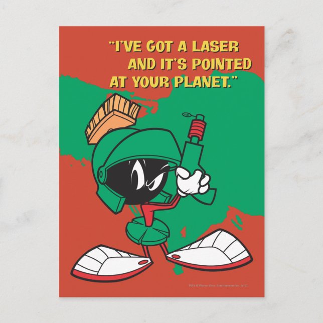 Cartão Postal MARVIN THE MARTIAN™ with Laser Ponted Up (MARVIN T (Frente)