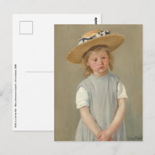 Cartão Postal Mary Cassatt - Criança com um Chapéu de Palha