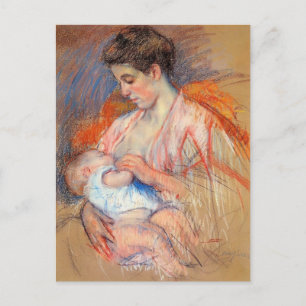 Cartão Postal Mary Cassatt - Mãe Jeanne Enfermando Seu Bebê