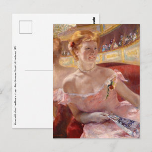 Cartão Postal Mary Cassatt - Mulher com Colar de Pérola num cama