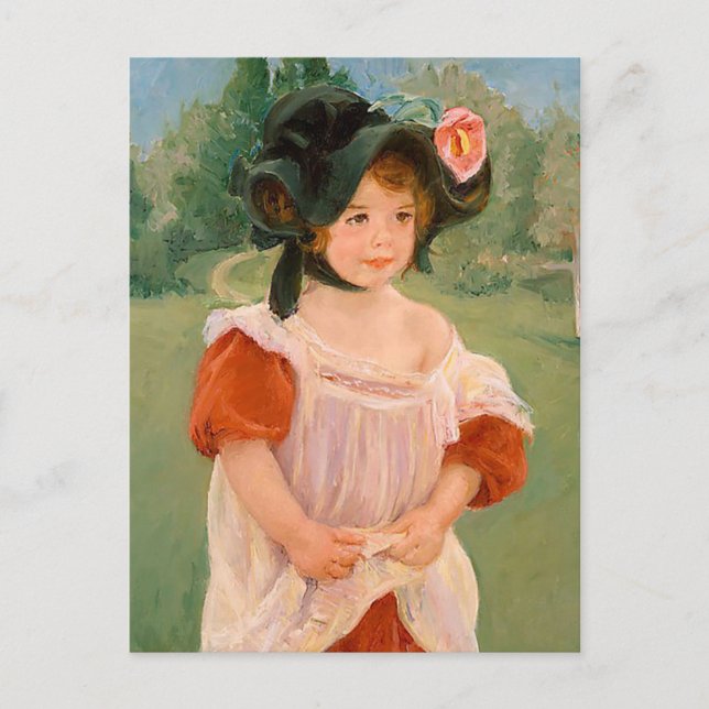 Cartão Postal Mary Cassatt "Primavera: Margot em um jardim" (Frente)