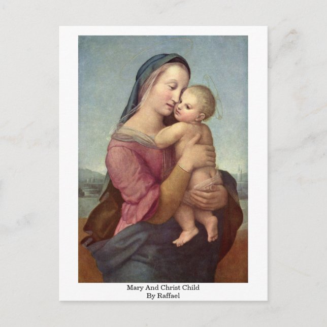 Cartão Postal Mary E Filho Cristo De Raffael (Frente)