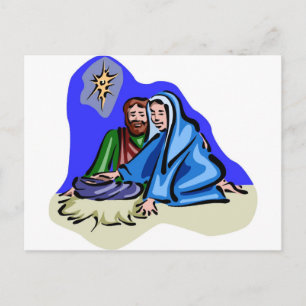 Cartão Postal Mary e Joseph Christian trabalho de arte