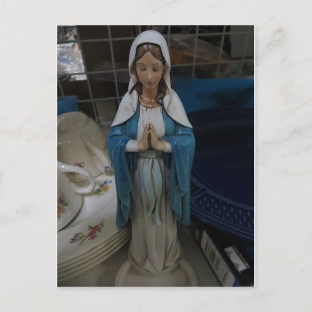 Cartão Postal Mary Entre Pratos (Frente)