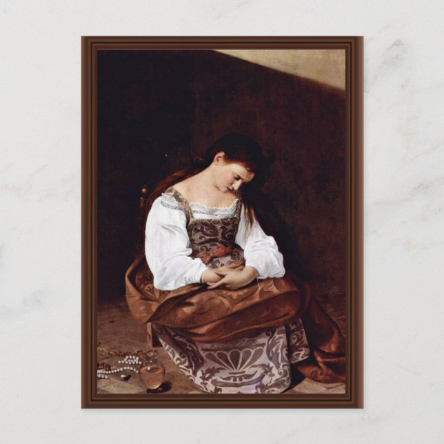 Cartão Postal Mary Magdalene Por Michelangelo Merisi Da Caravagg (Frente)