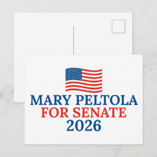 Cartão Postal Mary Peltola para Senado Eleição 2026 Alasca