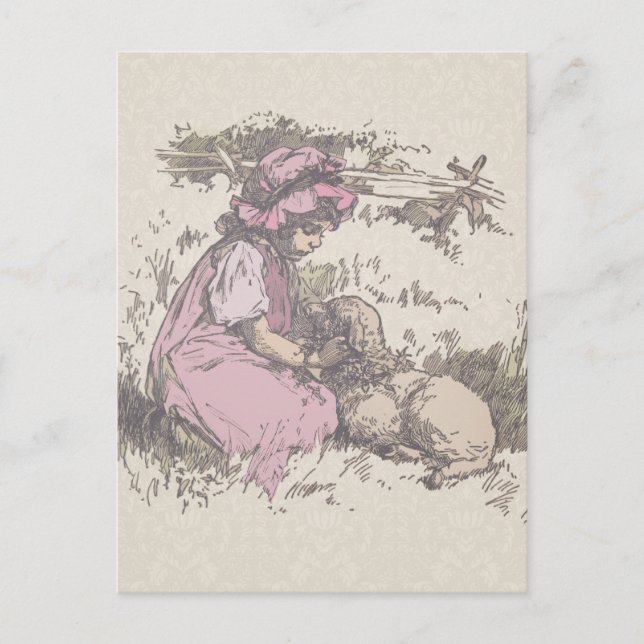 Cartão Postal Mary tinha um pequeno Rhyme de cordeiro (Frente)