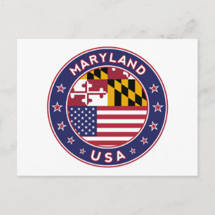 Cartão Postal Maryland, adesivo de Maryland, capa de telefone, s