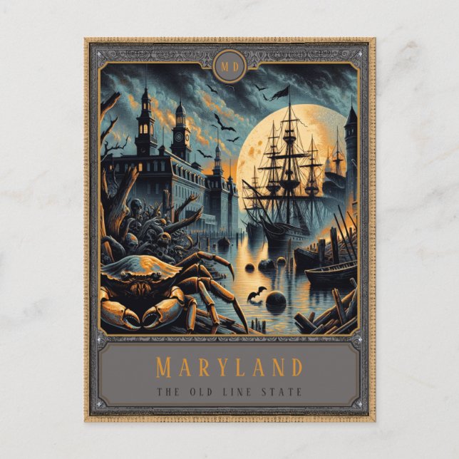 Cartão Postal Maryland | Cartão-postal de arte gótica (Frente)
