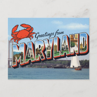 Cartão Postal Maryland Crab Bridge Coastal