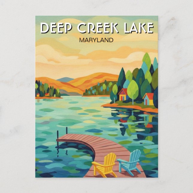 Cartão Postal Maryland Deep Creek Lake Travel (Frente)