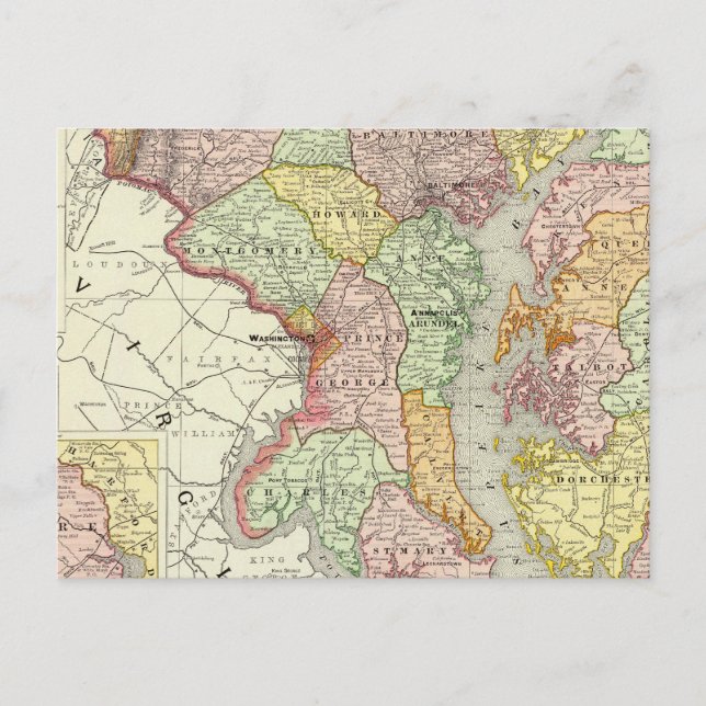 Cartão Postal Maryland e Delaware (Frente)