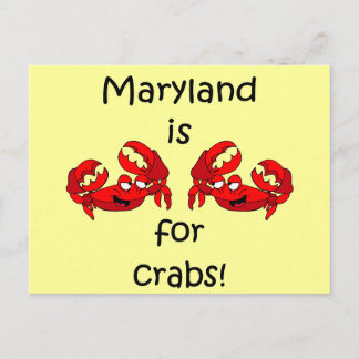 Cartão Postal Maryland é para Crabs
