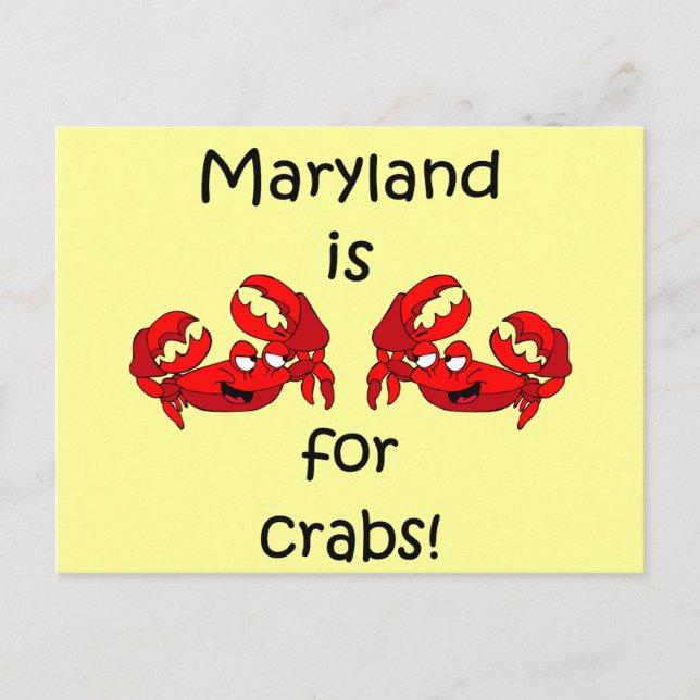 Cartão Postal Maryland é para Crabs (Frente)