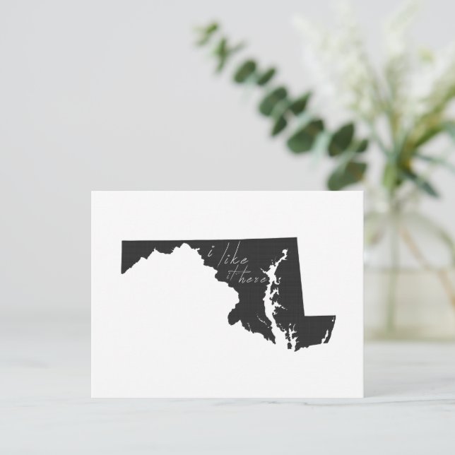 Cartão Postal Maryland Eu Gosto Disso Aqui Estadual Formatando C (Em pé/Frente)