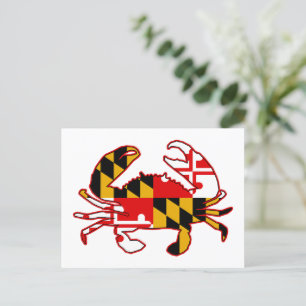 Cartão Postal Maryland Flag Crab
