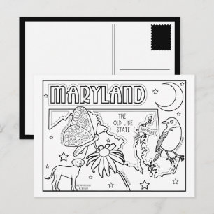 Cartão Postal maryland me coloriu colagem