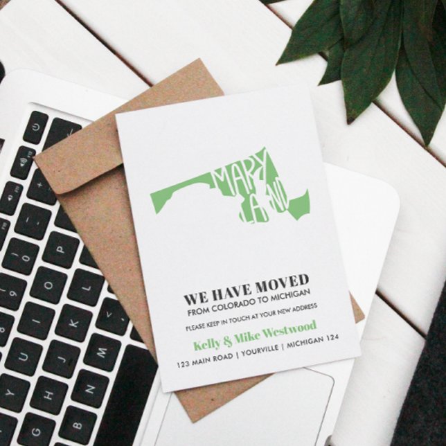 Cartão Postal MARYLAND Mudamos o novo endereço Novo lar (Criador carregado)