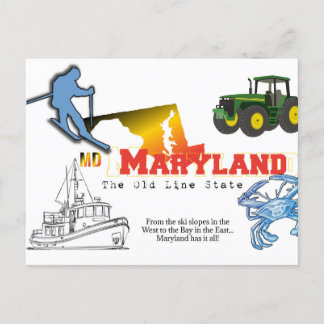 Cartão Postal Maryland - O Estado da Linha Antiga