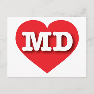 Cartão Postal Maryland Red Heart - Big Love