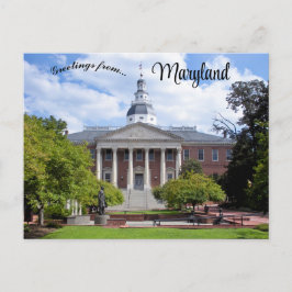 Cartão Postal Maryland State House em Annapolis Maryland Postcar