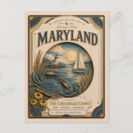 Cartão Postal Maryland Vintage Paper Cut American Arcana