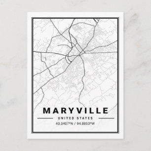 Cartão Postal Maryville Tennessee USA - Mapa da Cidade Viagem