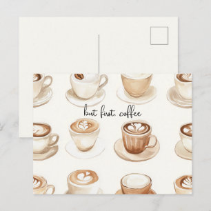 Cartão Postal Mas Primeiro, Xícaras de Café